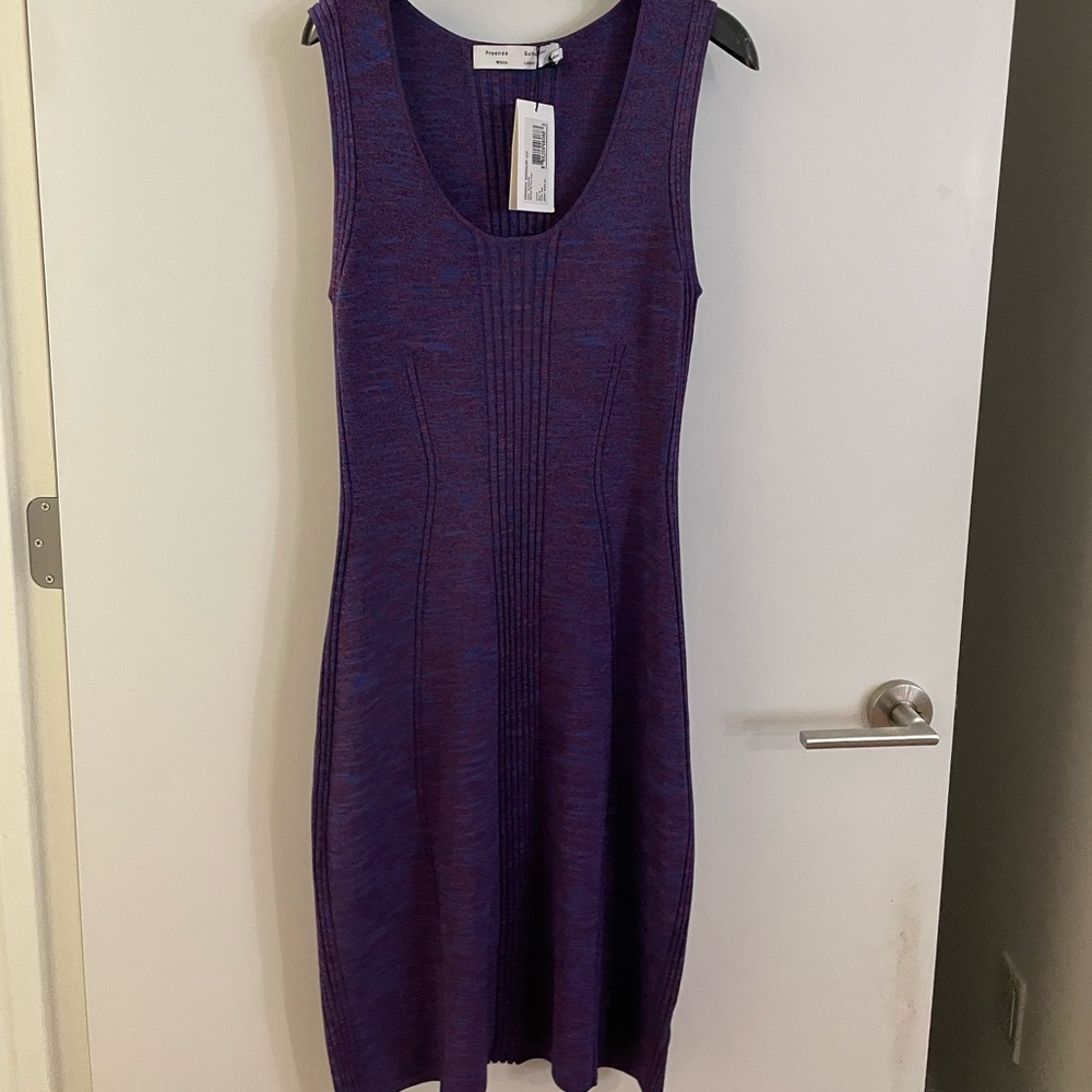 Proenza Schouler White Label Purple Knit Dress size M NWT